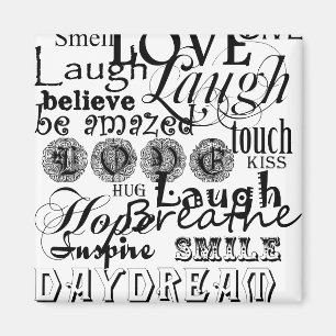 Imán Vintage Text Life Advice Appartal and Gifts