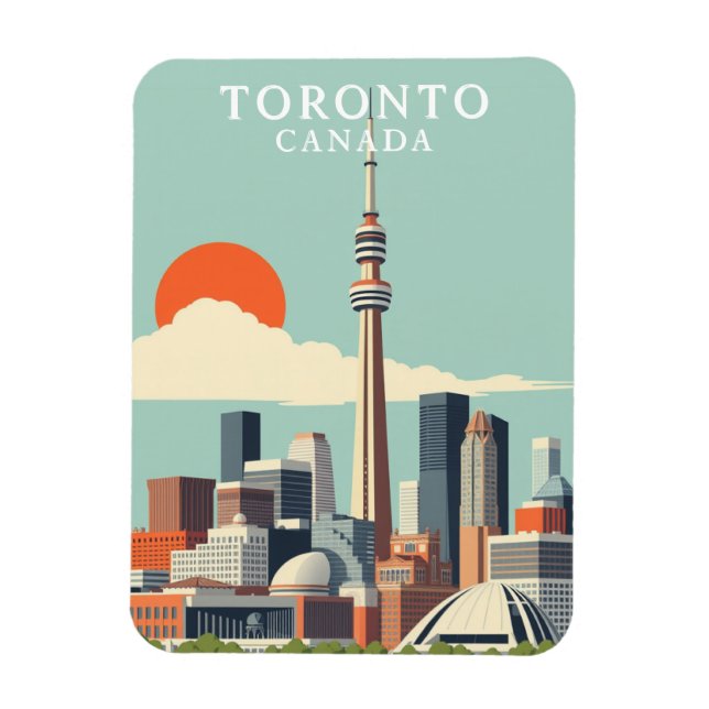 Imán Vintage Toronto Canada Travel Souvenir (Vertical)