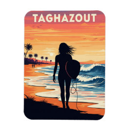 Imán Vintage Travel Surfing in Taghazout Surfer Girl