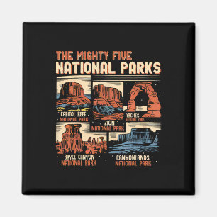 Imán Vintage Utah Mighty Five 5 Parques Nacionales Send
