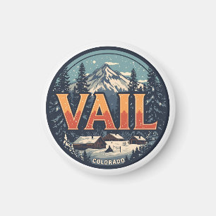 Imán vintage Vail colorado exterior invierno nieve esqu