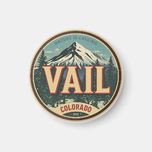 Imán vintage Vail colorado exterior invierno nieve esqu