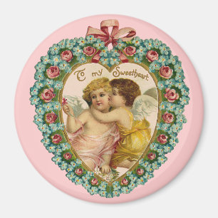 Imán Vintage Valentine Affectionate Cherubs