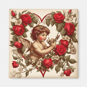 Imán Vintage Valentine art love cupid