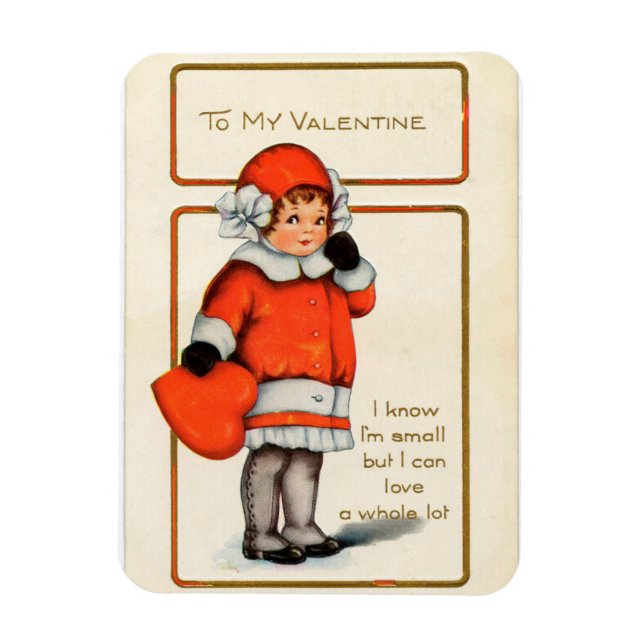 Imán Vintage Valentine Chica (Vertical)