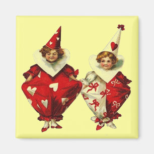Imán Vintage Valentine Clowns