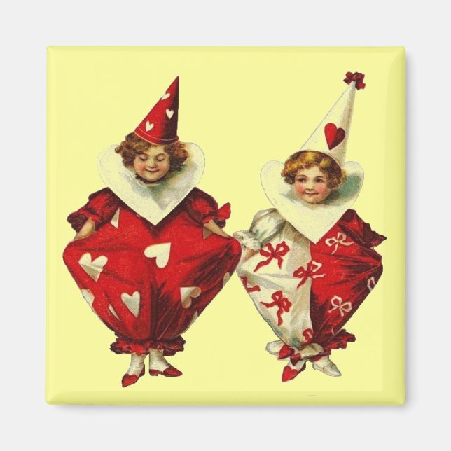 Imán Vintage Valentine Clowns (Frente)