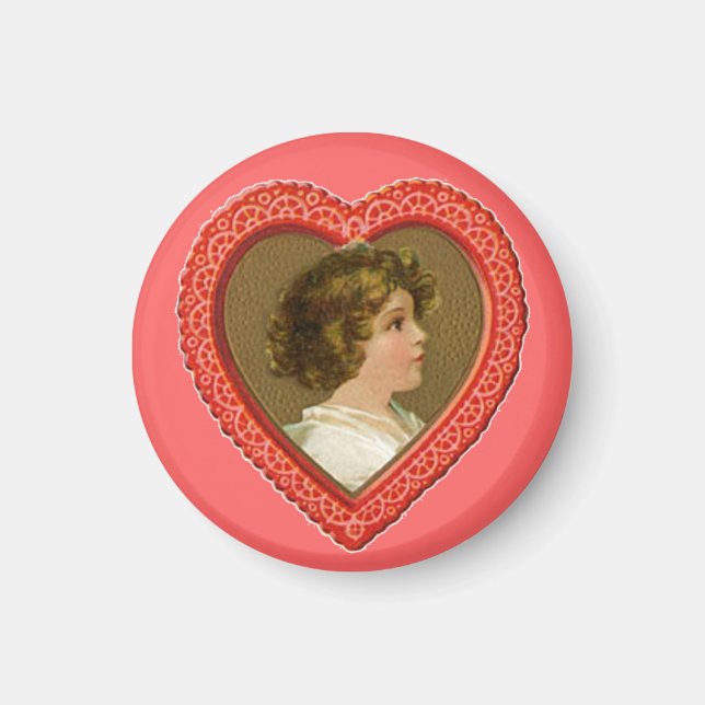 Imán Vintage Valentine Heart (Frente)