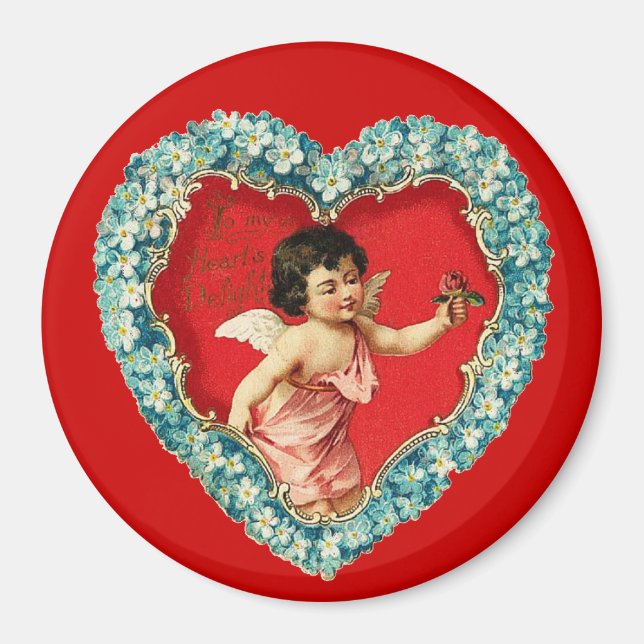 Imán Vintage Valentine Heart (Frente)