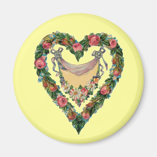 Imán Vintage Valentine Heart (Frente)