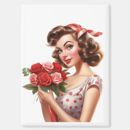 Imán Vintage Valentine Pin-Up Girl Magnet