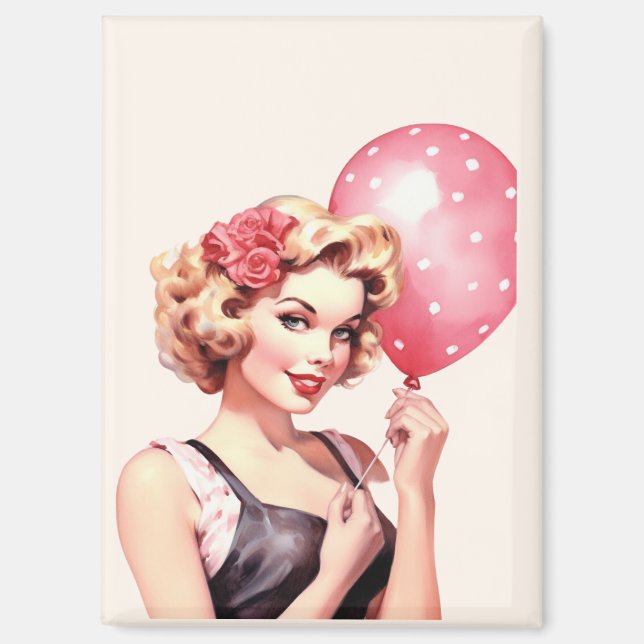 Imán Vintage Valentine Pin-Up Magnet – Sweetheart Sally (Anverso)