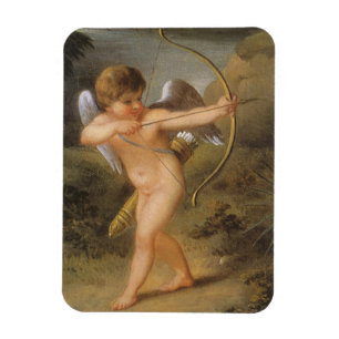 Imán Vintage Valentines Day, Cupid with Bow and Arrow