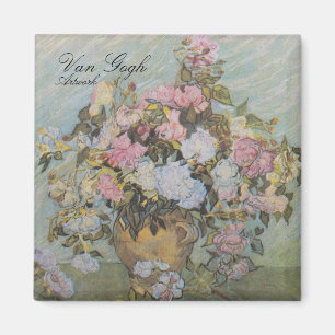 Imán Vintage Van Gogh Vase con Rosas