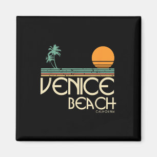 Imán Vintage Venice Beach California Sunset Palms