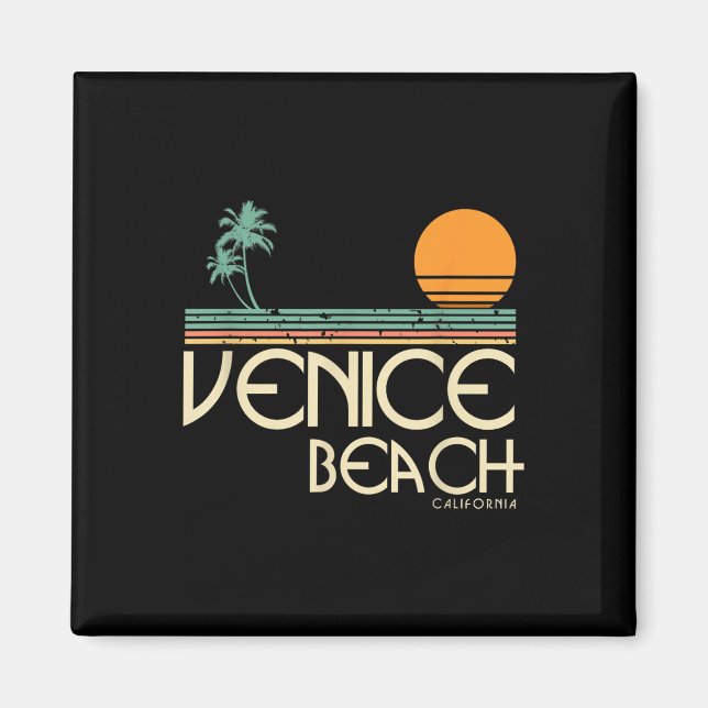 Imán Vintage Venice Beach California Sunset Palms (Frente)