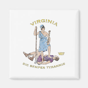 Imán Vintage Virginia Motto Sic Semper Tyrannis