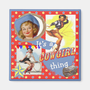 Imán Vintage Vowgirls Roping Cowgirl Thing