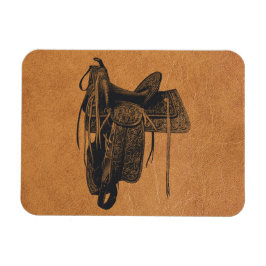 Imán Vintage Western Horse Saddle Flexible