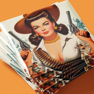 Imán Vintage Western Pin up