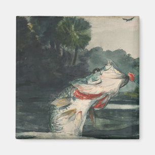 Imán Vintage Winslow Homer Life-Size Black Bass
