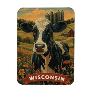Imán Vintage Wisconsin Patriotic Spirit