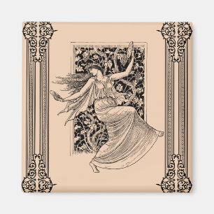 Imán Vintage Woman Dancing Fridge Magnet