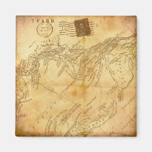 Imán Vintage world map
