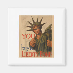 Imán Vintage Ww1 Propaganda Poster Liberty Bond Usa Wor