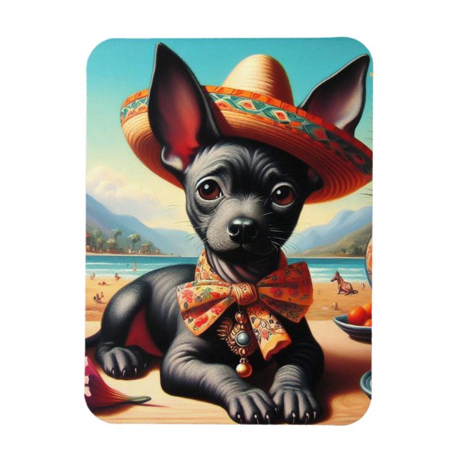 Imán Vintage Xoloitzcuintle (Vertical)