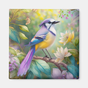 Imán Violet Tufted Jay Fantasy Bird