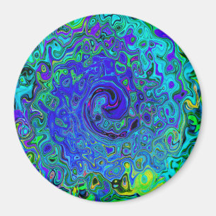 Imán Violeta Azul Trippy Abstracto Retro Torbellino Líq