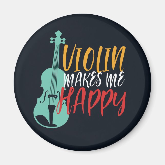 Imán Violin me hace feliz música violinista de época (Frente)