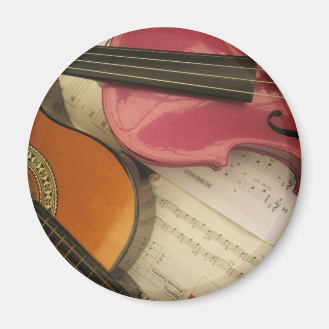 Imán Violin y Guitarra Rosa (Frente)
