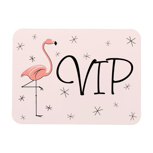 Imán VIP rosa Flamingo flexible (Horizontal)