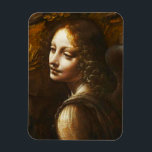 Imán Virgen Da Vinci del Ángel de las Rocas<br><div class="desc">Leonardo da Vinci Virgen del imán Rocks Angel. Óleo sobre lienzo 1495-1508. Da Vinci creó dos diferentes obras Madonna de las Rocks durante su carrera. Este trabajo presenta a la Virgen María sentada con el niño Jesús y el niño Juan Bautista como un ángel femenino mira. Este es un detallado...</div>