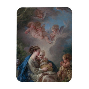 Imán Virgen e Niño con San Juan Bautista