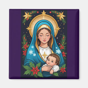 Imán Virgen María Católica Romana Navidad Cristiana