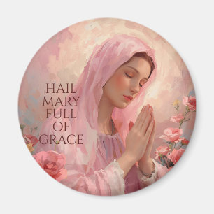 Imán Virgen María Católica Rosa