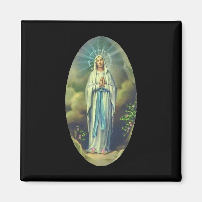 Imán Virgen María De Lourdes Nuestra Señora Regalo Cris (Frente)