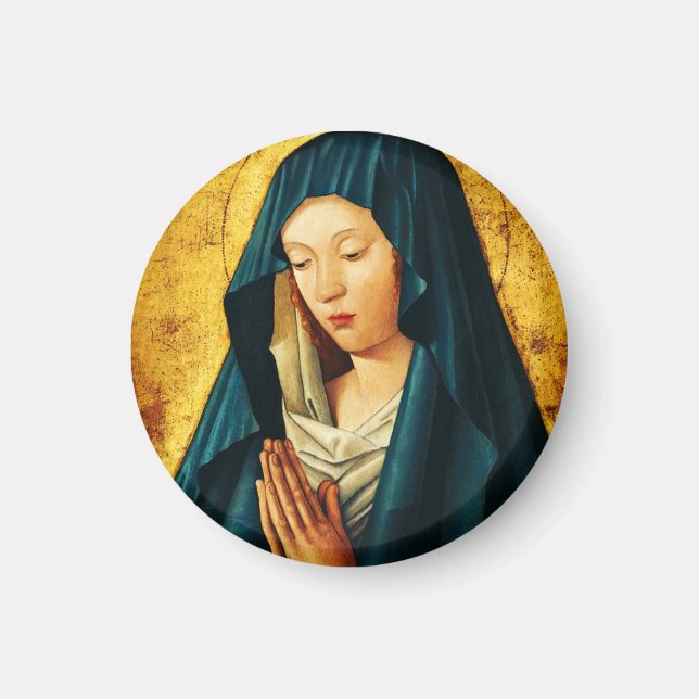 Imán Virgen María Hodegetria Arte de Icono Católico Biz (Frente)