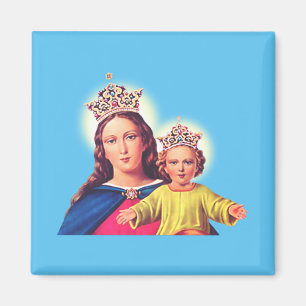 Imán Virgen María reina con Jesús