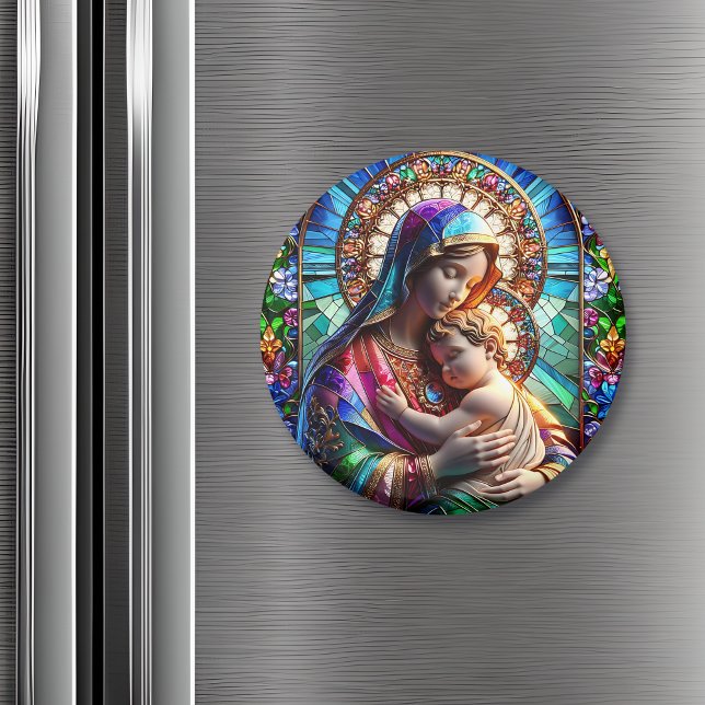 Imán Virgen María y el Bebé Jesús Cristóbal Manchado (Subido por el creador)