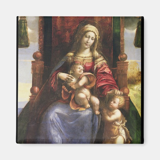 Imán Virgen y niño con el bebé San Juan (Frente)