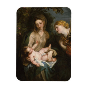 Imán Virgen y niño con el santo Catherine de Alexandr
