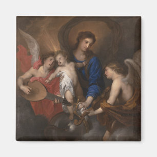 Imán Virgen y niño con la música que hace ángeles