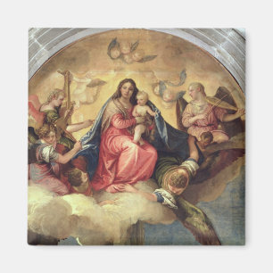 Imán Virgen y niño con los músicos del ángel