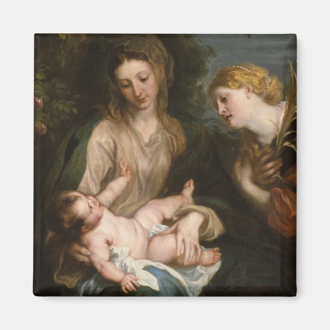 Imán Virgen y niño con Santa Catalina de Alejandría (Frente)