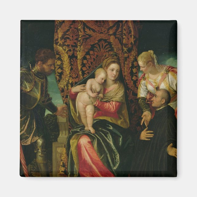 Imán Virgen y niño con un monje benedictino (Frente)