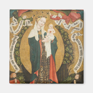 Imán Virgen y niño en una luna creciente desde el desti